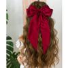 BBRATS Hair Bow Women Satin Hair Bow Clip Large Silky Hair Barrettes with Big Ribbon Large Vintage Bow Clip for Hair Accessories (RED) view 1