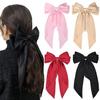 BBRATS Hair Bow Women Satin Hair Bow Clip Large Silky Hair Barrettes with Big Ribbon Large Vintage Bow Clip for Hair Accessories (RED) view 2