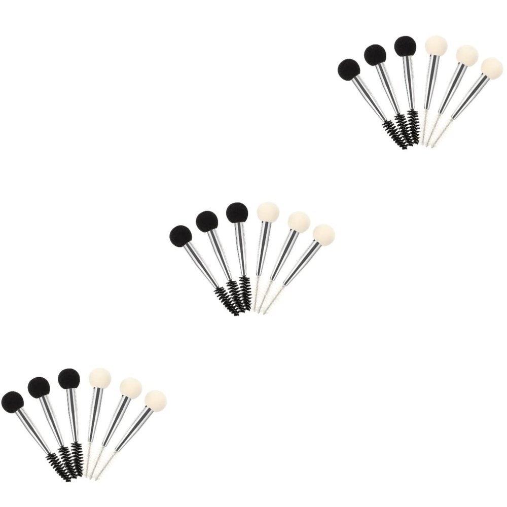 minkissy 18pcs Dual-end Makeup Brush Eyelash Mascara Applicator Eyebrow Sponge Brush