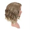 Ryakos Beautiful Wig Blonde Mix Brown Wave Shoulder Length Wig with Bangs for White Women Bob Wig Short Synthetic Hair for Party Use Daily Use Wigs (Color : As Shown) view 2