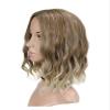 Ryakos Beautiful Wig Blonde Mix Brown Wave Shoulder Length Wig with Bangs for White Women Bob Wig Short Synthetic Hair for Party Use Daily Use Wigs (Color : As Shown) view 3