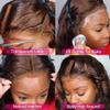 13x4 Brown Lace Front Wig Straight HD Transparent Lace Front Human Hair Wigs for Women Pre Plucked Brazilian Remy Hair With Baby Hair Bleached Knots for Women Glueless Wig 150% Density 20 Inch view 4