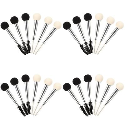 minkissy 24pcs Makeup Sponge Eyebrow Brush Double-ended Makeup Applicators for Mascara Concealer Foundation