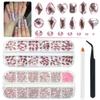 qiipii 3080Pcs Pink Nail Rhinestones 120 Multi Shapes Flatback Rhinestones Big Gems +2960 Light Pink Round Beads K9 Glass Stones Diamonds jewels Crystals for Nails Faces Eyes Makeup Clothes Crafts DIY view 1
