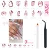 qiipii 3080Pcs Pink Nail Rhinestones 120 Multi Shapes Flatback Rhinestones Big Gems +2960 Light Pink Round Beads K9 Glass Stones Diamonds jewels Crystals for Nails Faces Eyes Makeup Clothes Crafts DIY view 3