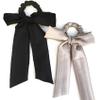 BBRATS Formal and Party Style (Set of 02) Silk Knotted Hair Scarf- Scrunchies, Ponytail Holder,Hair Tie, Handmade Accessories (Adjustable Size), Woman stylish Silk Scrunchies view 1