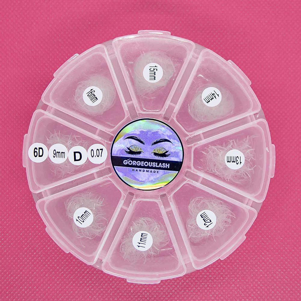 6D Color Lashes, 1000 Premade Volume Fans, Eyelash Extension. Handmade! (D Curl, White)