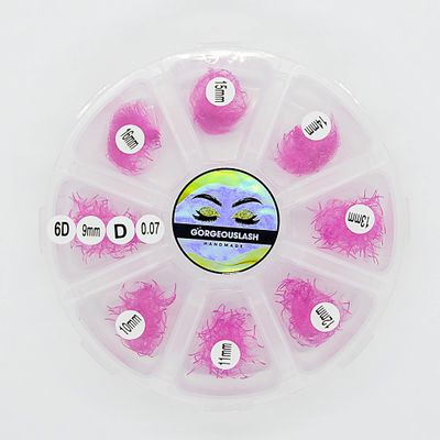 6D Color Lashes, 1000 Premade Volume Fans, Eyelash Extension. Handmade! (C Curl, Pink)