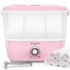 TASALON Hot Towel Steamer for Facials, Hot Towel Warmer Quickly Heats Up in 5 Minutes, Portable Towel Machine Fits 16 Mini Towels, Salon Equipment Towel Warmer for Facials, Spa, Massage, Pink view 1