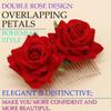 AKOAK 1 Pack Double Rose Hair Comb, Bride Hair Comb Women's Wedding Hair Accessories Bride Flamenco Dancer Hairstyle Girl Halloween Cosplay Party(Red) view 2