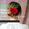 AKOAK 1 Pack Double Rose Hair Comb, Bride Hair Comb Women's Wedding Hair Accessories Bride Flamenco Dancer Hairstyle Girl Halloween Cosplay Party(Red) view 3