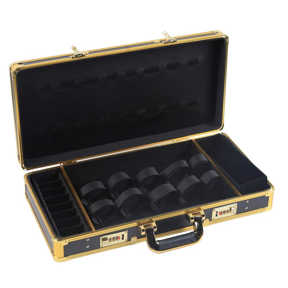 AngelcityCC Barber Case Stylist Attache Carrying Portable Travel Case Professional Hair Kit Organizer Storage Display Box with Handle Secure Lock