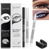 Black & White eye liners Gel pencil for women, White Highlighter Eye Liner Pencil,Matte waterproof Long Lasting Smooth formula Eye Liner Eyeshadow Makeup Pencil, with Sharpener,Gift Set for Women view 1