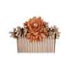 BBRATS Multicolour Pack of 3 Acrylic Comb Indo Western Embroidered Fancy Bridal Hair Clip/Side Pin/Comb Pin/Jooda Pin Hair Accessories with Cloth Rose Flower Embroidery for Women and Girls view 4