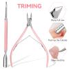 Makartt Nail File and Buffer Set, Pink Basic Prep Kit with Cuticle Clipper, Trimmer, Pusher, Brush, Manicure Care Kit for Natural and Acrylic Nails (7pcs) view 2