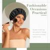 Reusable Shower Cap for Women, Large Waterproof Shower Bonnet Washable Elastic Band Bath Accessories Hair Hat for Long Hair, Braids(Black) view 2