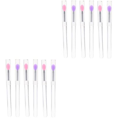 Beaupretty 12pcs Silicone Lip Mask Spoons Makeup Supplies Eye Shadow Cleanser Brush Makeup Tools
