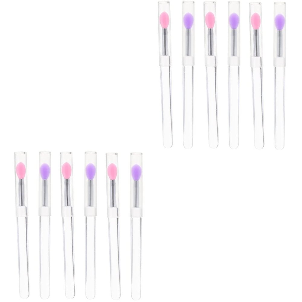 Beaupretty 12pcs Silicone Lip Mask Spoons Makeup Supplies Eye Shadow Cleanser Brush Makeup Tools