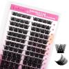 Lash Clusters 96pcs 12-18mm Individual Lashes D Curl Large Tray Wispy Cluster Lashes Mixed Length Reusable Eyelash Clusters DIY Eyelash Extension Individual Lash Extension Supplies (F2-0.07D, 12-18mm) view 1