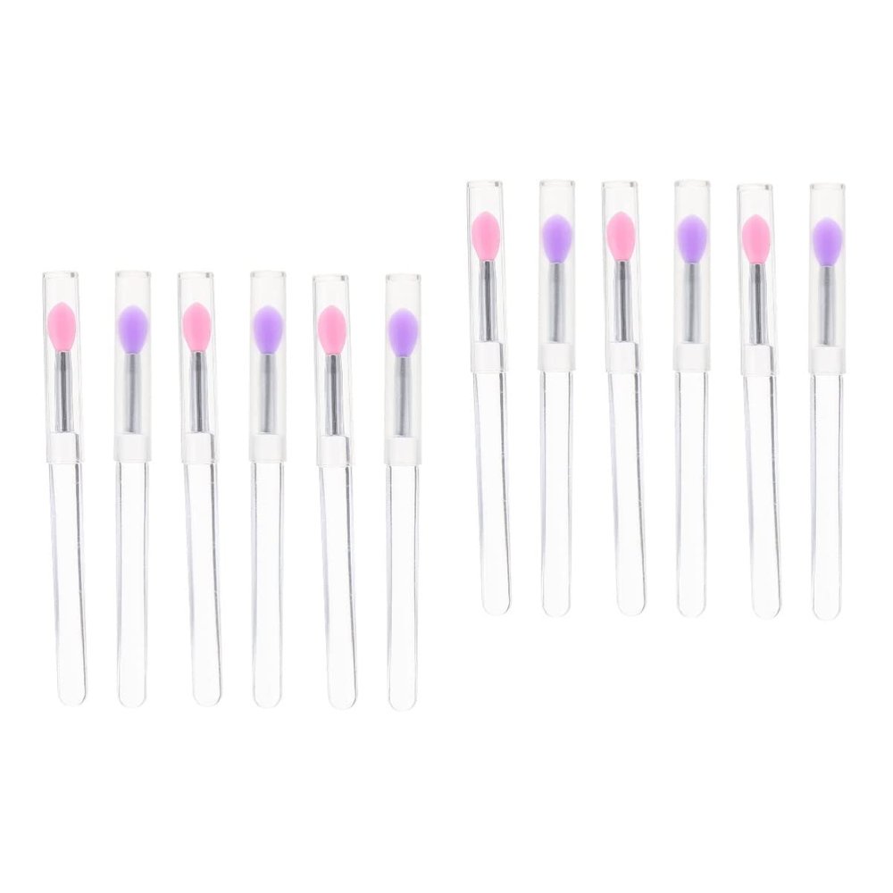 minkissy 12pcs Silicone Lip Brushes Lids Silicone Lip Mask Applicator and Eyeshadow Stick Makeup Tool for Gloss Application for Daily Use