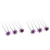 20 Pack Bridal Rose Flower Crystal Hair Pins for Wedding U-Shape Hair Clips Hairpins for Bride Women Hair Accessories Jewelry Barrettes HeadwearPurple view 3