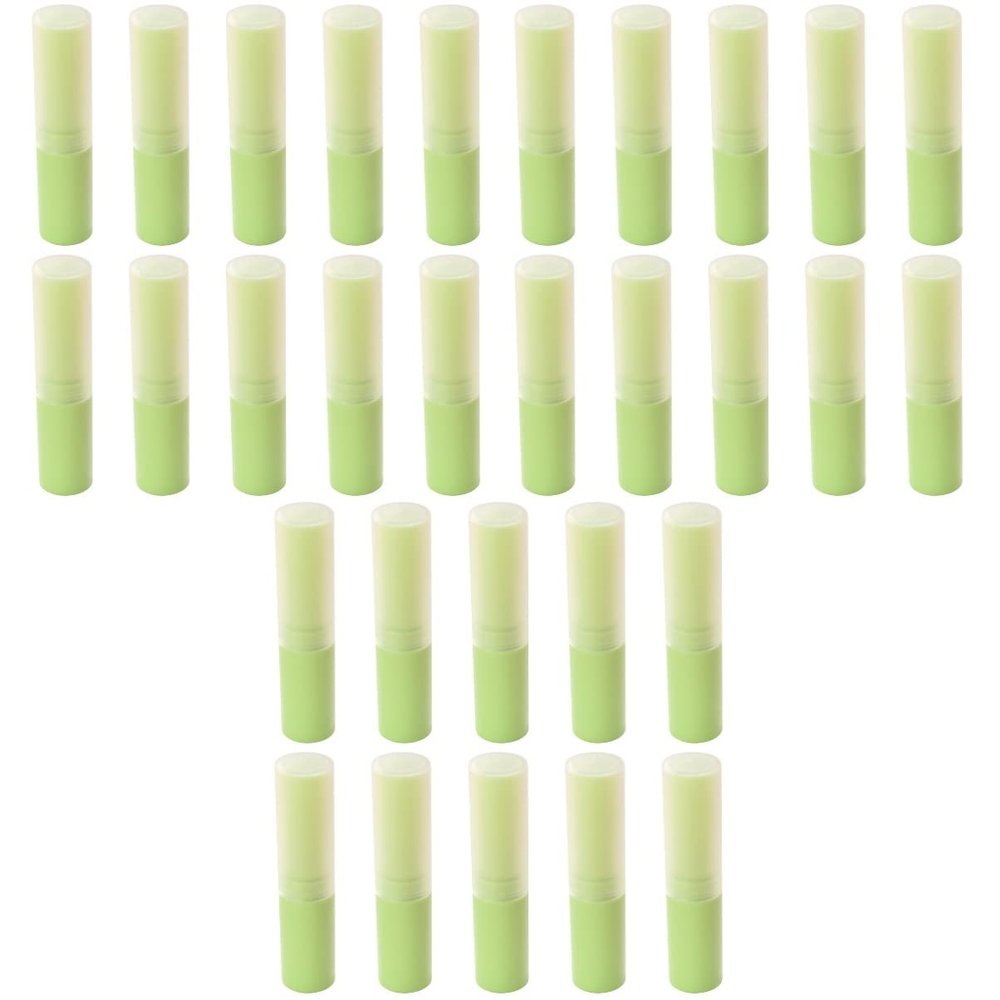 Beaupretty 30pcs Empty Lip Balm Tubes Containers for Lip Gloss and Lipstick Premium Plastic Storage for Women and Girls Green Color