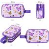 Vipdeal Kids Toiletry Bag for Girls, Travel Toiletry Bag for Little Young Girls Cosmetic Bag Makeup Bag Waterproof Hanging Wash Bag Toddler Toiletries, Butterfly Purple view 2