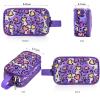 Vipdeal Kids Toiletry Bag for Girls, Travel Toiletry Bag for Little Young Girls Cosmetic Bag Makeup Bag Waterproof Hanging Wash Bag Toddler Toiletries, Leopard Purple view 2