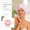 Reusable Shower Cap for Women, Large Waterproof Shower Bonnet Washable Elastic Band Bath Hair Hat for Long Hair, Braids(Pink) view 3