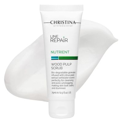 Christina Line Repair Nutrient Wood Pulp Face Exfoliator | Skin Smoothing Exfoliate for Face | Gentle Cleansing, Rejuvenation with Antioxidant effect | Suitable for All Skin Types 75ml