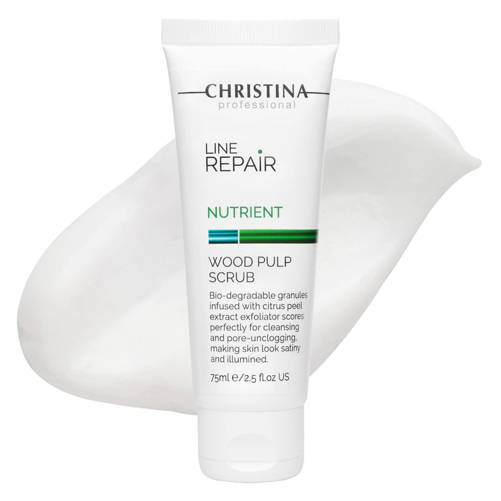 Christina Line Repair Nutrient Wood Pulp Face Exfoliator | Skin Smoothing Exfoliate for Face | Gentle Cleansing, Rejuvenation with Antioxidant effect | Suitable for All Skin Types 75ml
