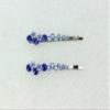 Faship A Pair Of Blue Premium Rhinestone Crystal Floral Hair Clips Pins 2 Pcs view 2