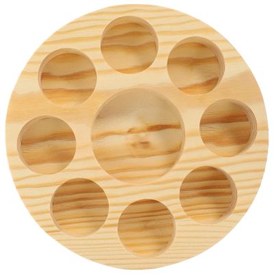 minkissy 9grid Bottle Storage Box Round Display Rack for Glass Bottles Compact Organizer for Perfume and Essential Oils Clean and Tidy Desktop Fine Polishing for Safety
