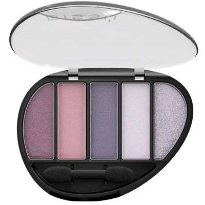 Biss Eyeshadow Pallet (Quinteto) 5 colors with Dual-ended Eyeshadow Applicator (21 Aqu y Ahora)