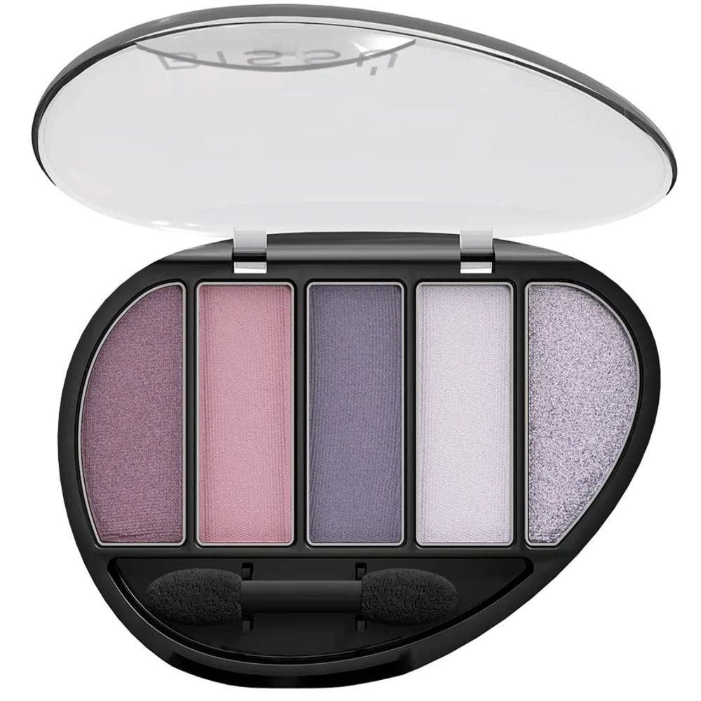 Biss Eyeshadow Pallet (Quinteto) 5 colors with Dual-ended Eyeshadow Applicator (21 Aqu y Ahora)