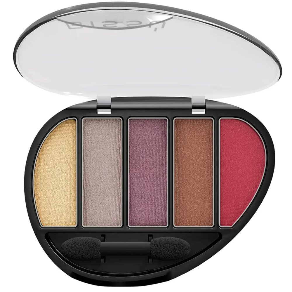 Biss Eyeshadow Pallet (Quinteto) 5 colors with Dual-ended Eyeshadow Applicator (09 Soy Valiente)