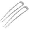 INCAUCA 2 Pack Simple Metal U Shaped Hairpins, French Style Hair Pins for Women Girl, Hair Stick Forks, Hair Styling Pins for Updo Buns, 2 Prong Tortoise Shell U Shaped Hair Pin Chignon (Silver) view 1