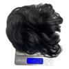 100% Human Hair Messy Bun Extension Tail, Messy Hair Bun Hair Scrunchies Extension with Fringe Curly Wavy Chignon for Women Wedding Tousled Updo Hairpiece (Natural Color) view 3
