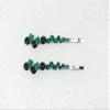 Faship A Pair Of Green Premium Rhinestone Crystal Floral Hair Clips Pins 2 Pcs view 2