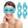 2 PCS Ice Eye Mask Reusable Ice Pack Hot/Cold Compress Gel Bead Cooling Mask for Puffiness/Dark Circles/Headaches/Migraines/Stress Relief (Blue) view 1