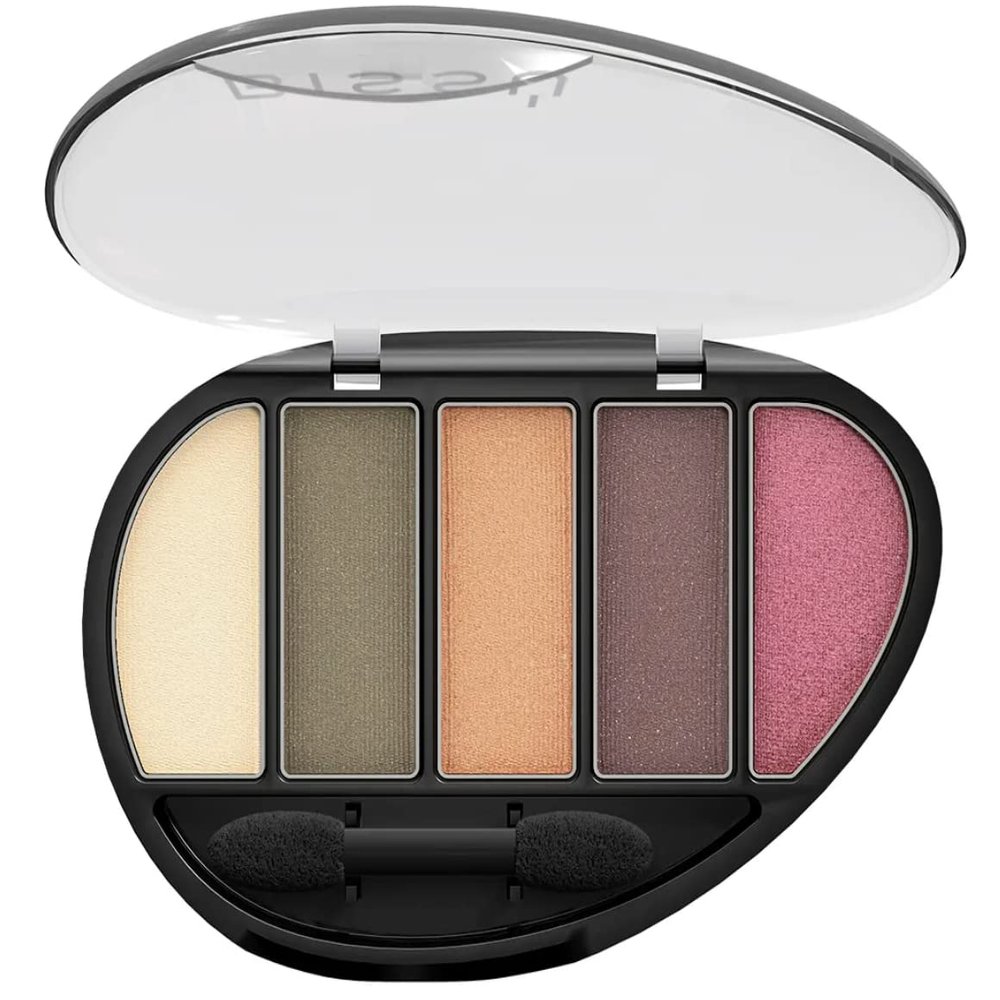 Biss Eyeshadow Pallet (Quinteto) 5 colors with Dual-ended Eyeshadow Applicator (22 Soy Fuerte)