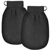 2Pcs Deep Exfoliating Mitts Microdermabrasion at Home, Exfoliating Gloves Visibly Lift Away Dead Skin, Part of the Best Body Care Kit for Women & Men Exfoliator Tool(Black) view 1