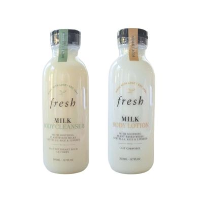 Fresh Milk Nourishing Bodycare Duo Set: Milk Body Cleanser and Lotion for Whole Body, Unisex, Sensitive Skin