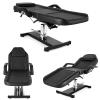 OmySalon Hydraulic Tattoo Chair Esthetician Bed w/Stool, Multi-Purpose 3-Section Facial Bed Table, Adjustable Beauty Salon Spa Massage Beauty Equipment, Black view 2