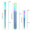 Mudder 3 Pcs Diamond Nail File Set for Women Men Stainless Steel Metal Sapphire Double Side Fingernail Toenail Buffer Filers Rainbow Emery Boards for Salon Home Travel Manicure Pedicure Nail Care Tool view 2