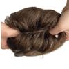 100% Human Hair Messy Bun Extension Tail, Messy Hair Bun Hair Scrunchies Extension with Fringe Curly Wavy Chignon for Women Wedding Tousled Updo Hairpiece (Dark Brown) view 2