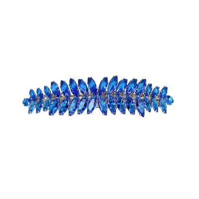 Faship Gorgeous Blue CZ Crystal floral Hair Barrette