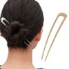 INCAUCA 2 Pack Simple Metal U Shaped Hairpins, French Style Hair Pins for Women Girl, Hair Stick Forks, Hair Styling Pins for Updo Buns, 2 Prong Tortoise Shell U Shaped Hair Pin Chignon (Gold) view 2