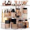 HBlife 360 Rotating Makeup Organizer Adjustable Carousel Large Capacity Revolving Perfume Organizer Skincare Organizers Cosmetic Storage Spinning Holder for Vanity, Clear view 4