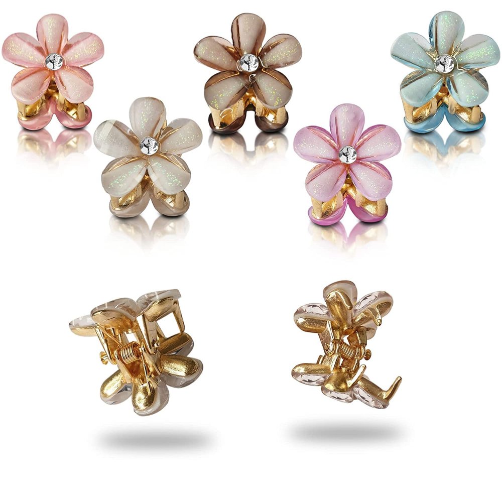 BBRATS Small Hair Clips 5Pcs Hair Accessories For Women Tiny Hair Clips Butterfly Hair Accessories Flower Claw Clips For Hair Small Hair Clip Toddler Hair Accessories Fancy Hair Clips Cute Clips 5Pcs